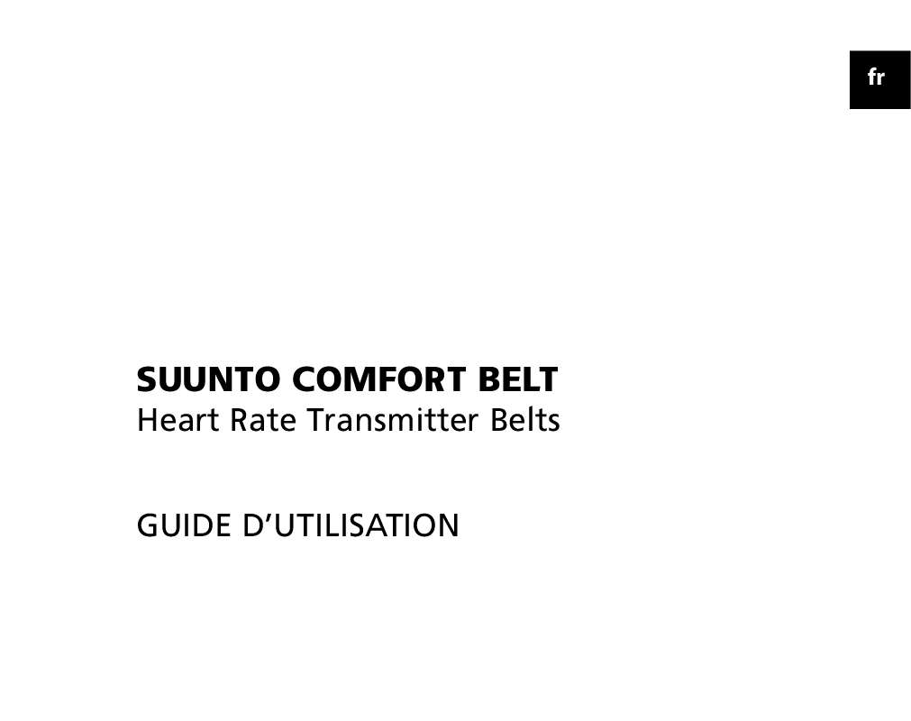 Guide utilisation SUUNTO COMFORT BELT  de la marque SUUNTO
