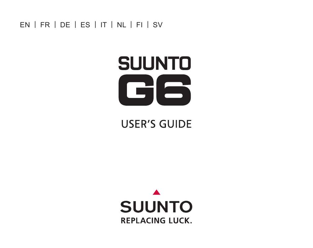 Guide utilisation SUUNTO G6  de la marque SUUNTO