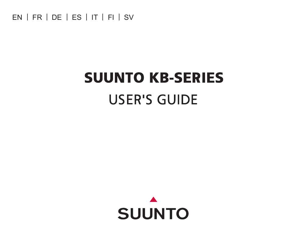 Guide utilisation SUUNTO KB-SERIES  de la marque SUUNTO