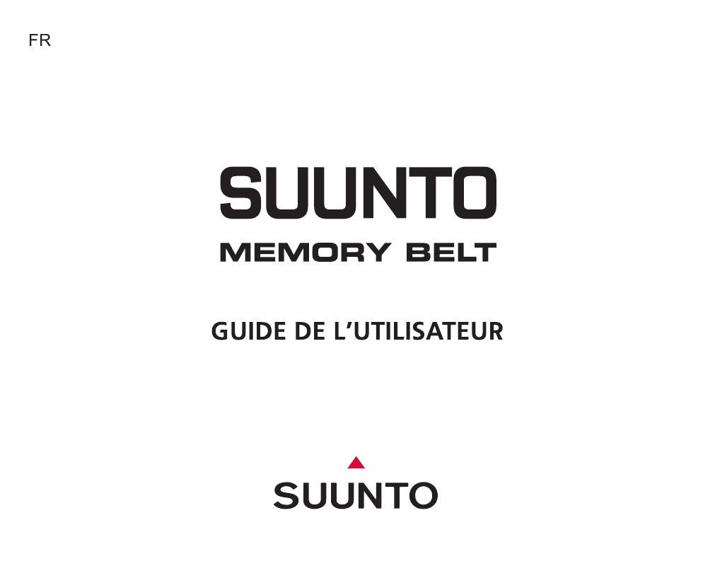 Guide utilisation SUUNTO MEMORY BELT  de la marque SUUNTO