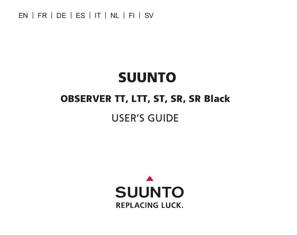 Guide utilisation SUUNTO OBSERVER SR BLACK  de la marque SUUNTO