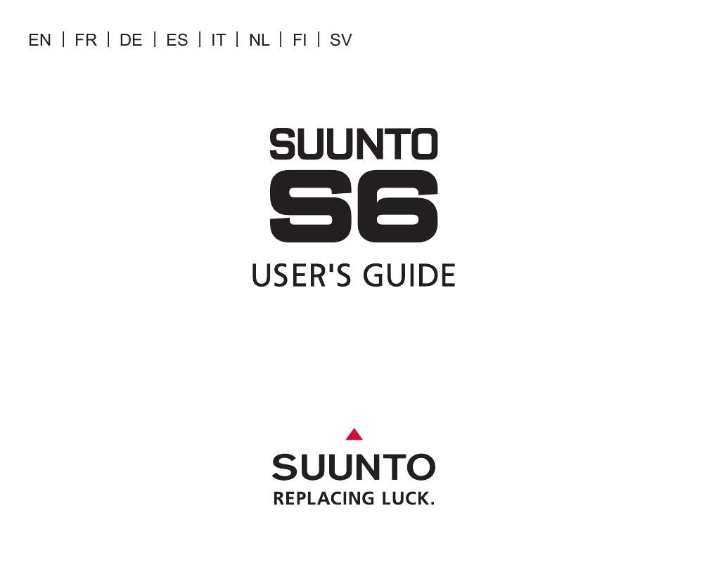 Guide utilisation SUUNTO S6  de la marque SUUNTO