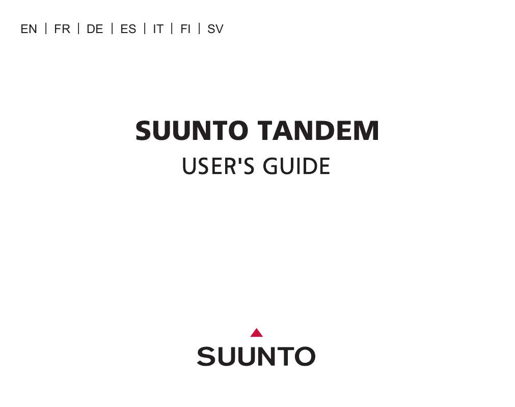 Guide utilisation SUUNTO TANDEM  de la marque SUUNTO