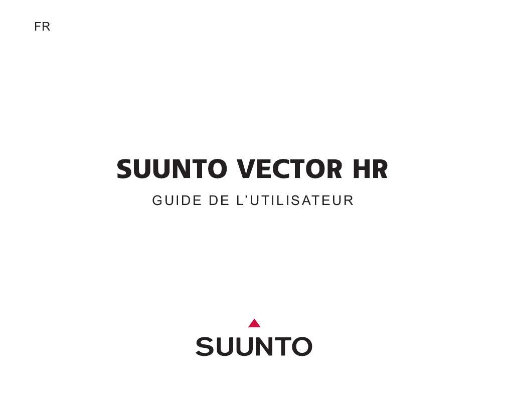 Guide utilisation SUUNTO VECTOR HR  de la marque SUUNTO