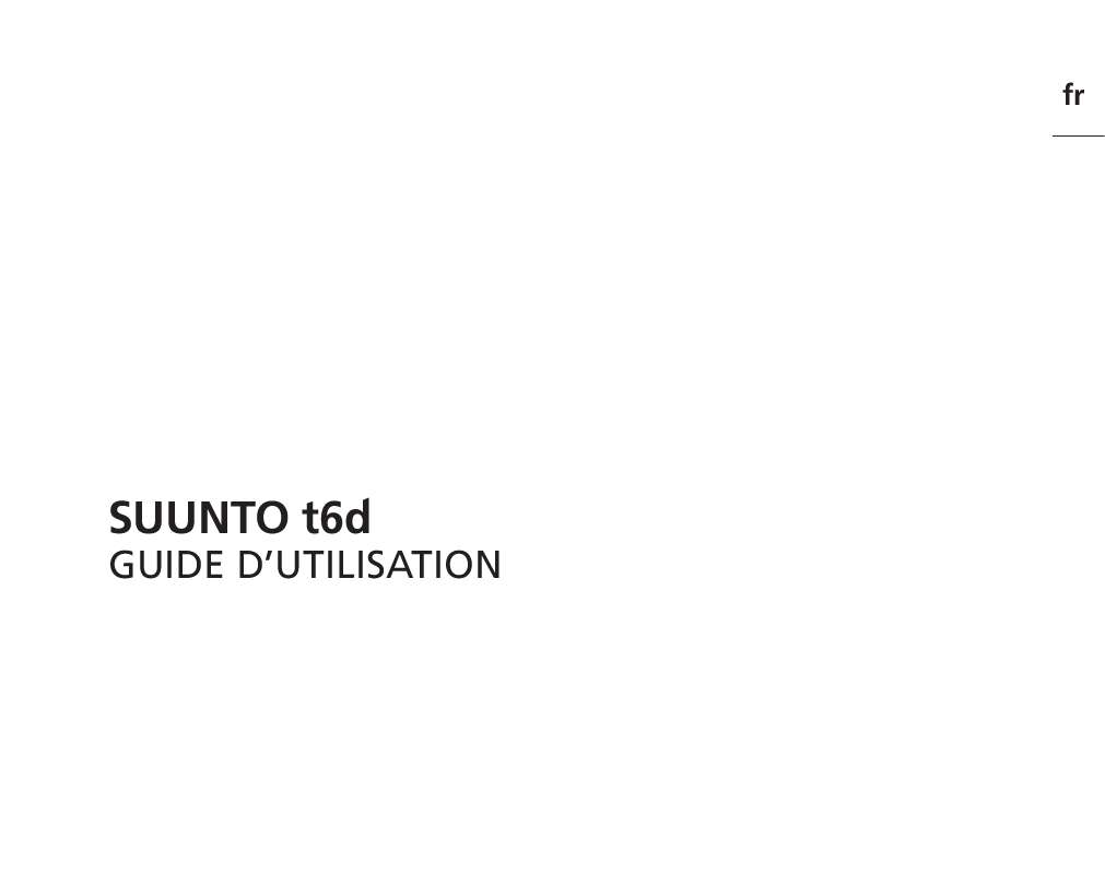 Guide utilisation SUUNTO T6D  de la marque SUUNTO