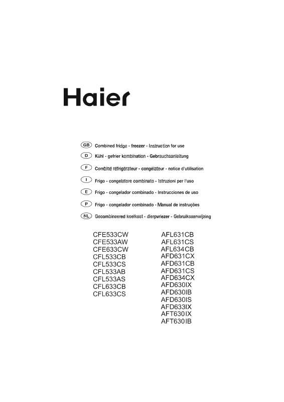Guide utilisation  HAIER AFT630IX@AFT630IB  de la marque HAIER