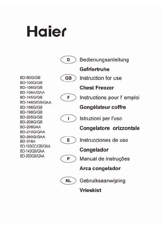 Guide utilisation HAIER BD-318A de la marque HAIER