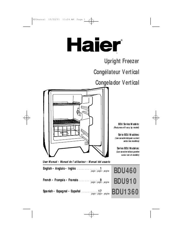 Guide utilisation  HAIER BDU460  de la marque HAIER