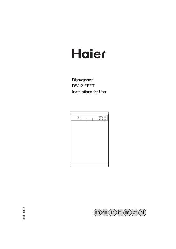 Guide utilisation HAIER DW12-EFET de la marque HAIER