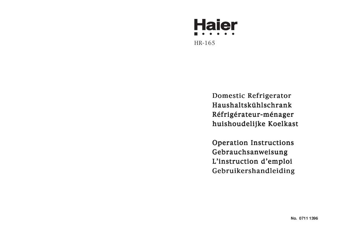 Guide utilisation HAIER HR 165  de la marque HAIER