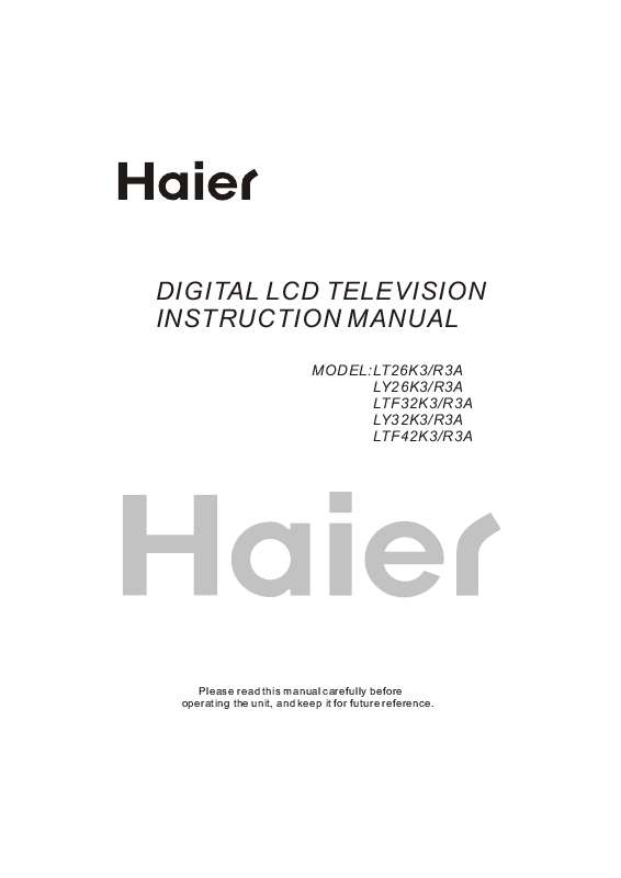 Guide utilisation HAIER LT26R3A  de la marque HAIER
