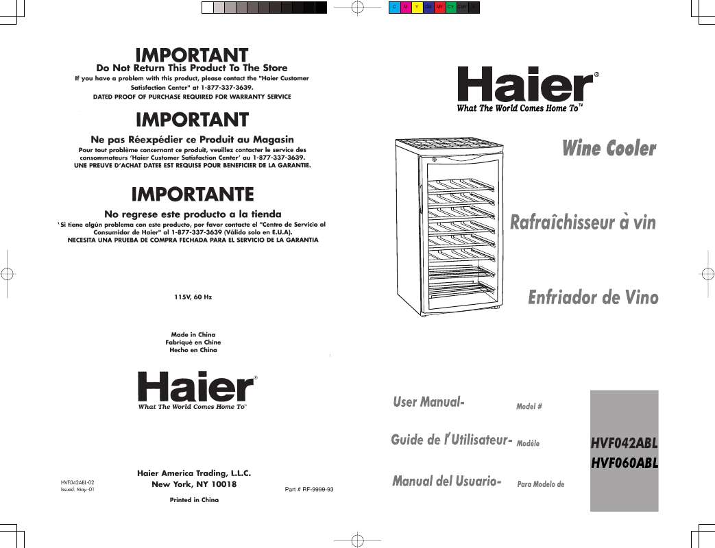 Guide utilisation  HAIER HVF 042 ABL  de la marque HAIER