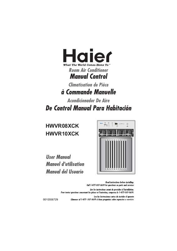 Guide utilisation  HAIER HWVR10XCK  de la marque HAIER