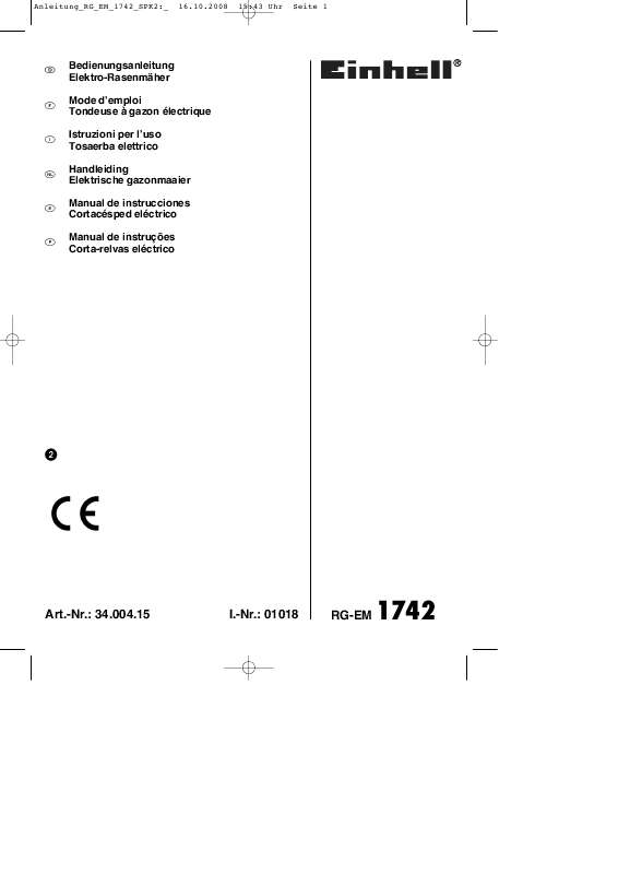 Guide utilisation  EINHELL RG-EM 1742  de la marque EINHELL