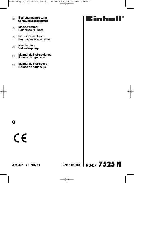 Guide utilisation  EINHELL RG-DP7525N  de la marque EINHELL