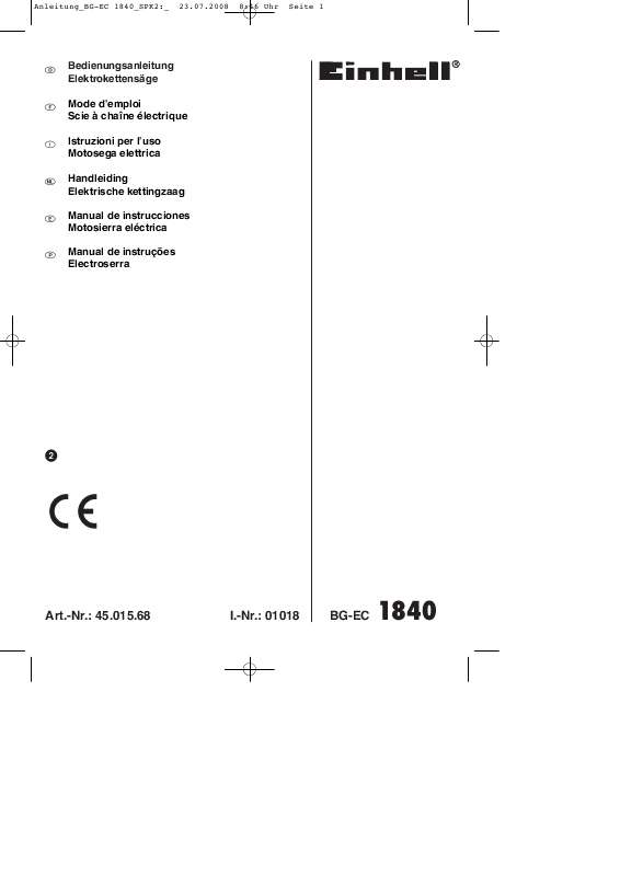 Guide utilisation EINHELL BG-EC 1840  de la marque EINHELL
