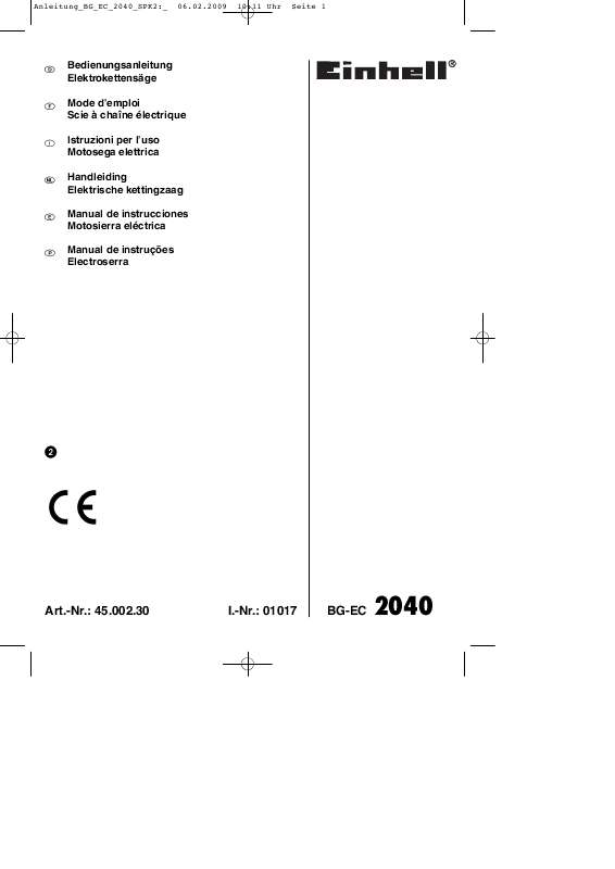Guide utilisation EINHELL BG-EC 2040  de la marque EINHELL