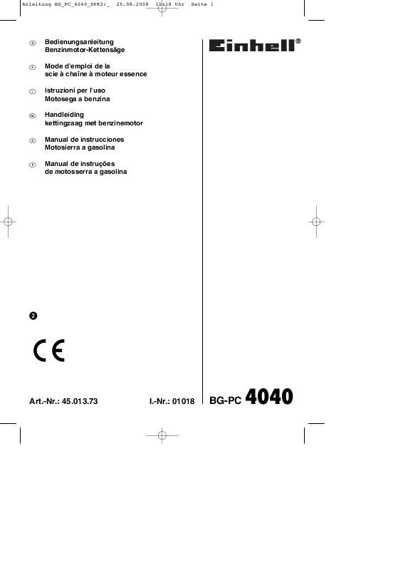 Guide utilisation EINHELL BG-PC 4040  de la marque EINHELL