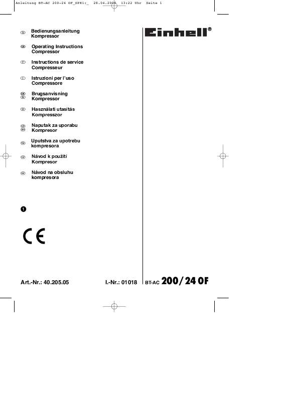Guide utilisation  EINHELL BT-AC 200-24 OF  de la marque EINHELL