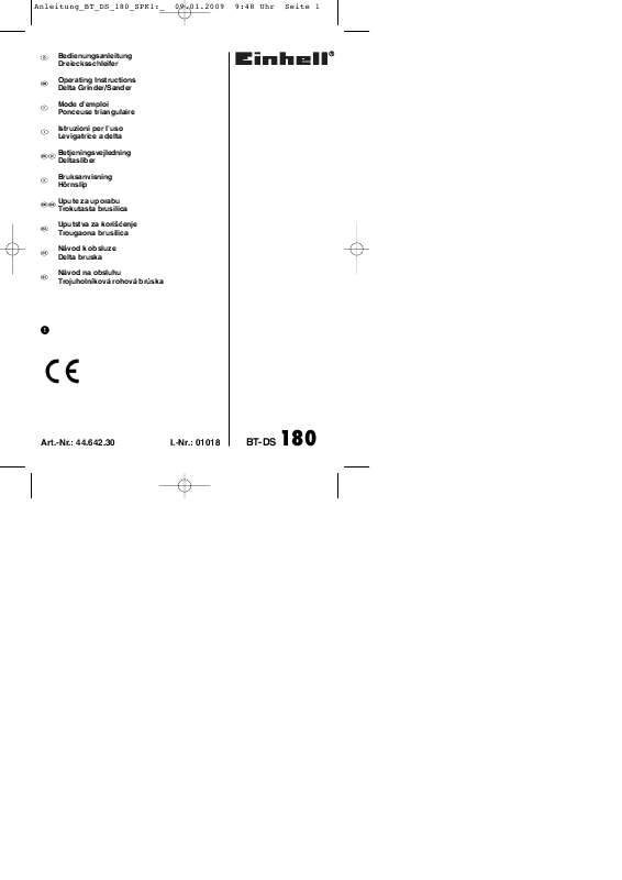 Guide utilisation EINHELL BT-DS 180  de la marque EINHELL