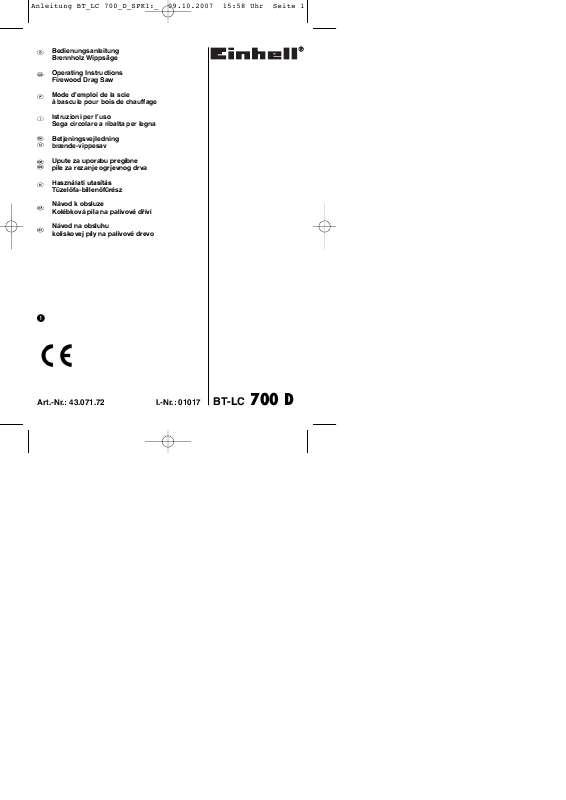 Guide utilisation  EINHELL BT-LC 700 D  de la marque EINHELL