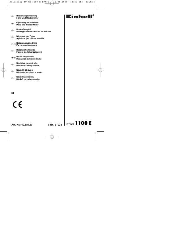 Guide utilisation  EINHELL BT-MX 1100 E  de la marque EINHELL