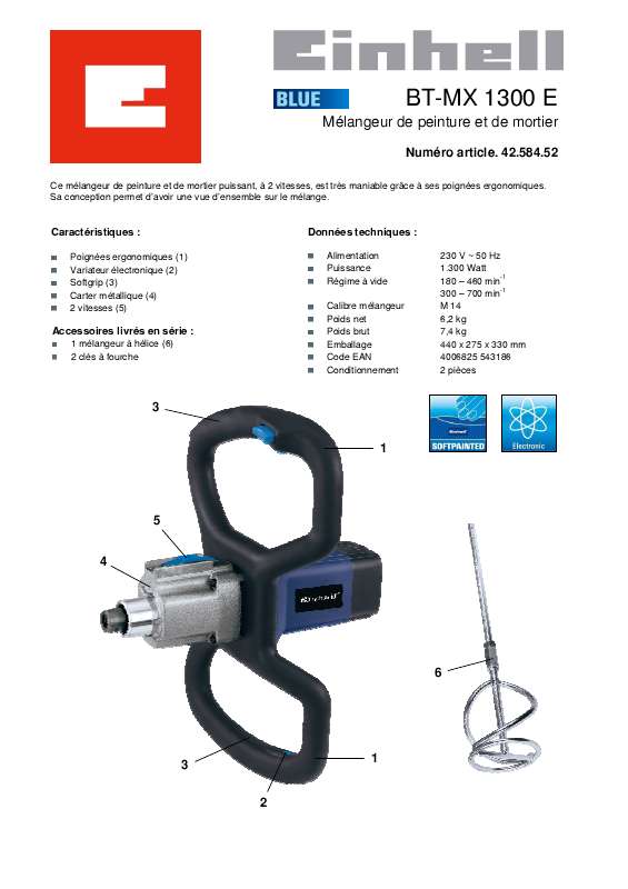 Guide utilisation  EINHELL BT-MX 1300 E  de la marque EINHELL