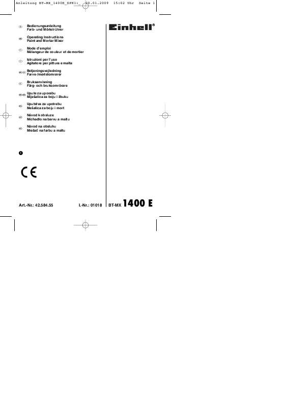 Guide utilisation  EINHELL BT-MX 1400 E  de la marque EINHELL