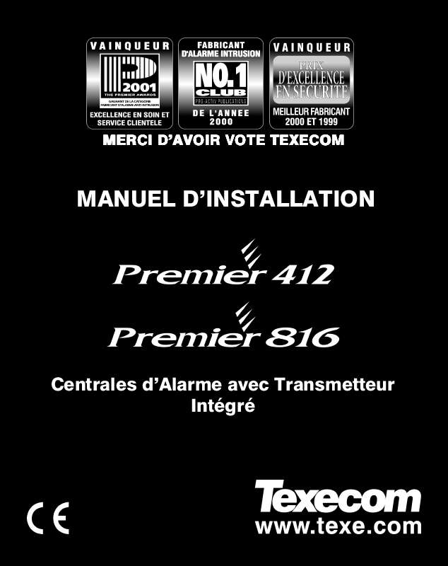 Guide utilisation  TEXECOM PREMIER 412  de la marque TEXECOM
