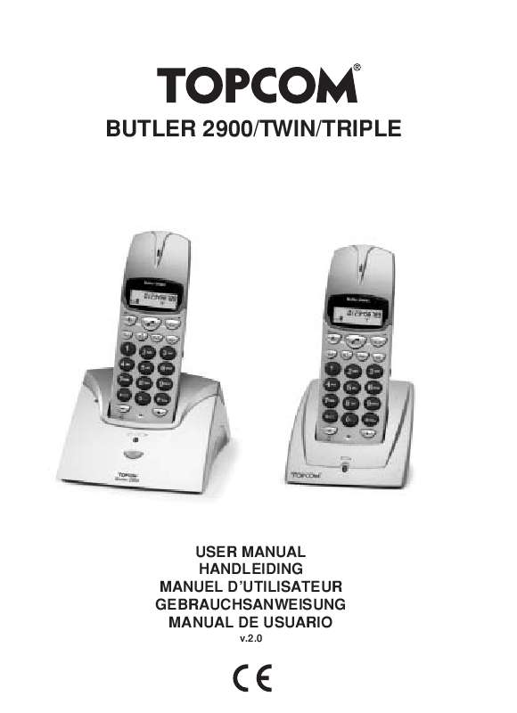 Guide utilisation  TOPCOM BUTTLER 2900  de la marque TOPCOM