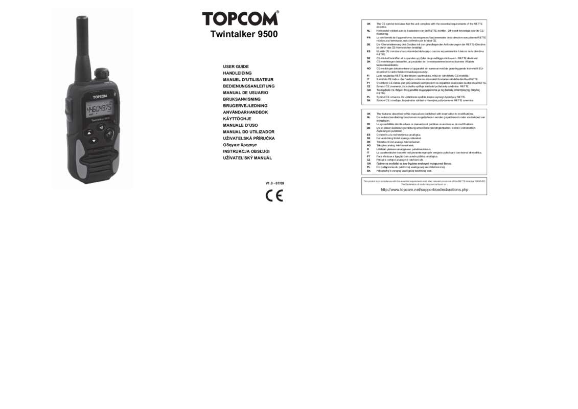 Guide utilisation  TOPCOM PMR TT9500  de la marque TOPCOM