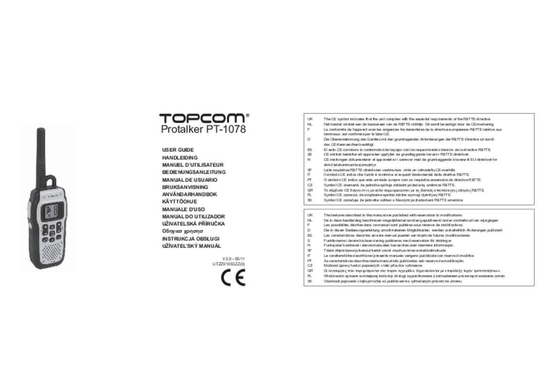 Guide utilisation TOPCOM PROTALKER PT-1078  de la marque TOPCOM