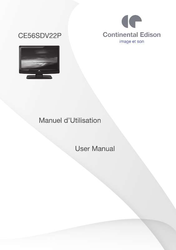 Guide utilisation CONTINENTAL EDISON CE56SDV22P  de la marque CONTINENTAL EDISON