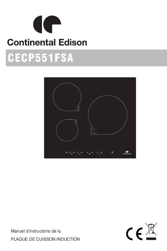 Guide utilisation CONTINENTAL EDISON CECP551FSA  de la marque CONTINENTAL EDISON
