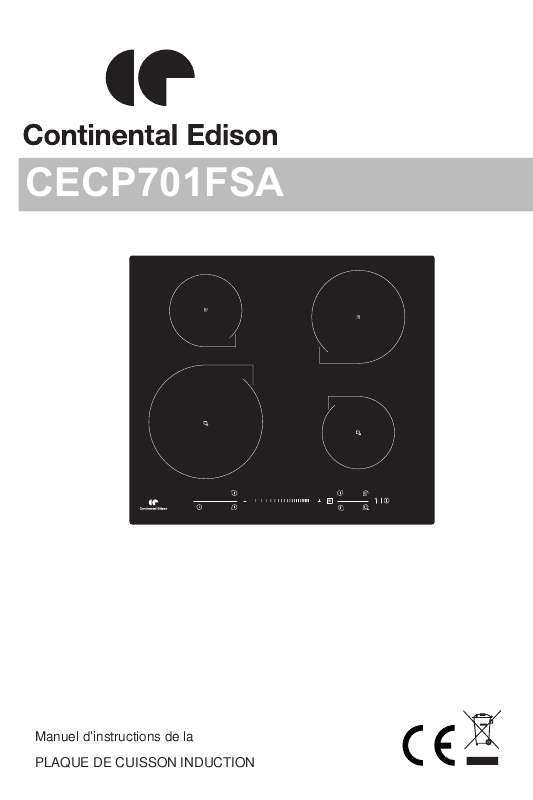 Guide utilisation CONTINENTAL EDISON CECP701FSA  de la marque CONTINENTAL EDISON