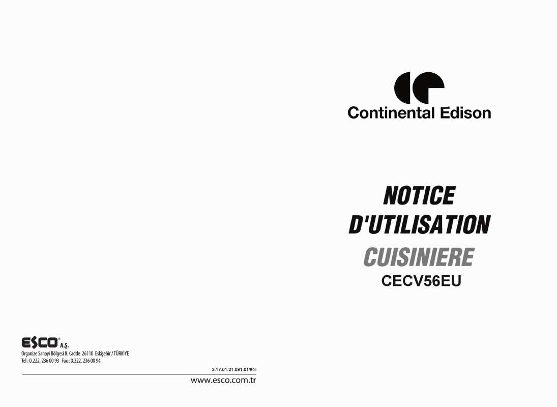 Guide utilisation CONTINENTAL EDISON CECV56EU  de la marque CONTINENTAL EDISON