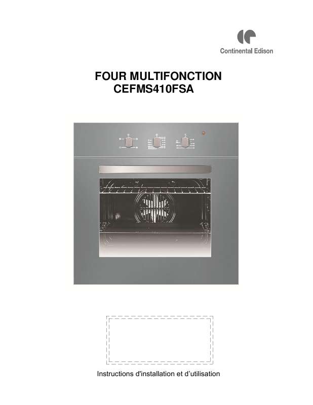 Guide utilisation CONTINENTAL EDISON CEFMS410FSA  de la marque CONTINENTAL EDISON