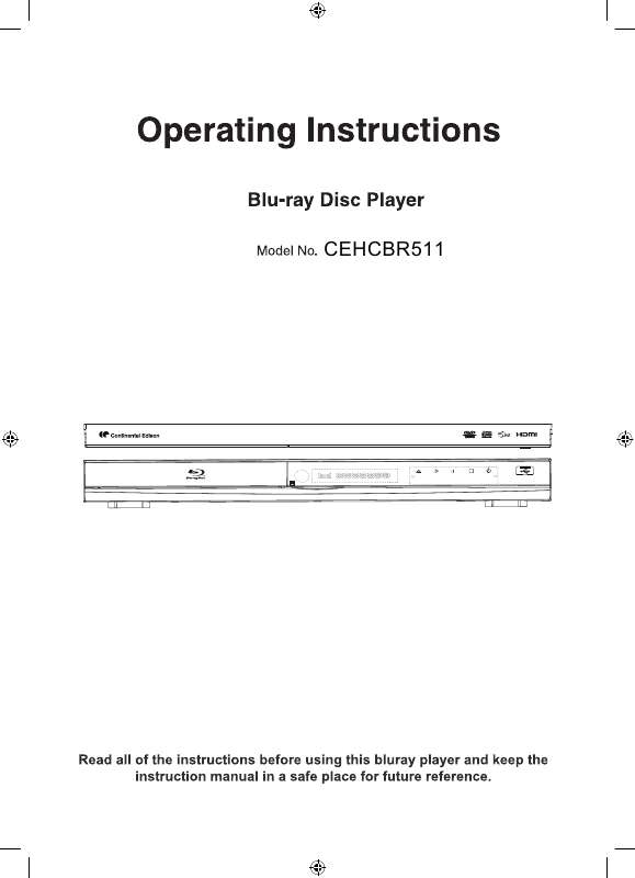 Guide utilisation CONTINENTAL EDISON CEHCBR511  de la marque CONTINENTAL EDISON