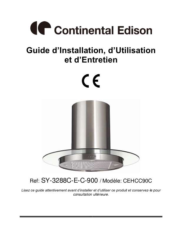 Guide utilisation CONTINENTAL EDISON CEHCC90C  de la marque CONTINENTAL EDISON