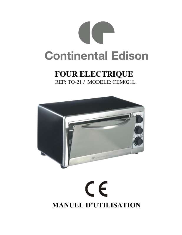 Guide utilisation CONTINENTAL EDISON CEM021L  de la marque CONTINENTAL EDISON