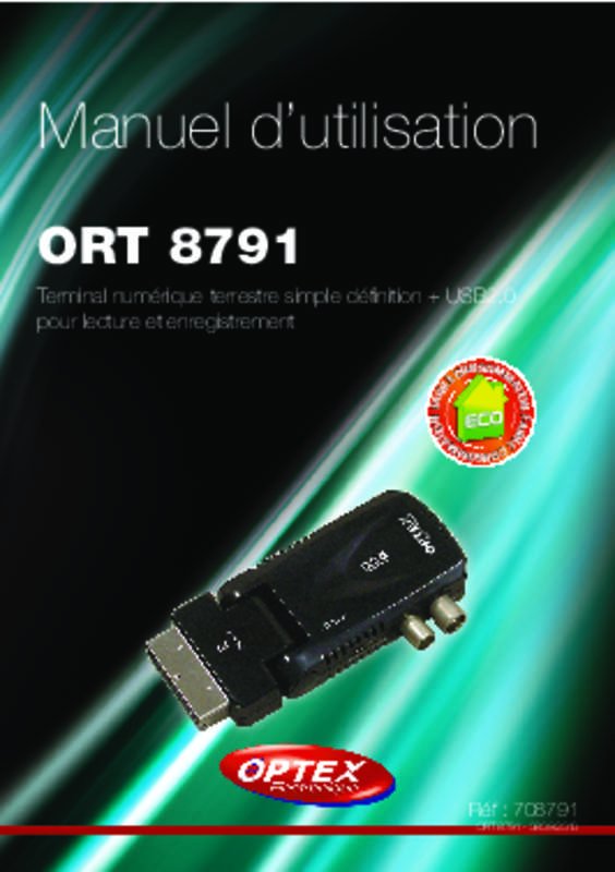 Guide utilisation OPTEX ORT 8791  de la marque OPTEX
