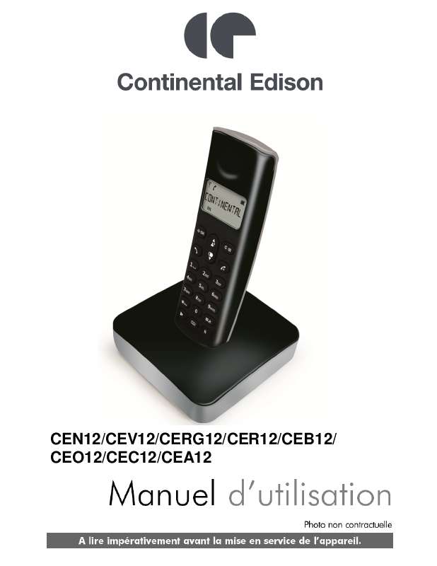 Guide utilisation CONTINENTAL EDISON CEN12  de la marque CONTINENTAL EDISON