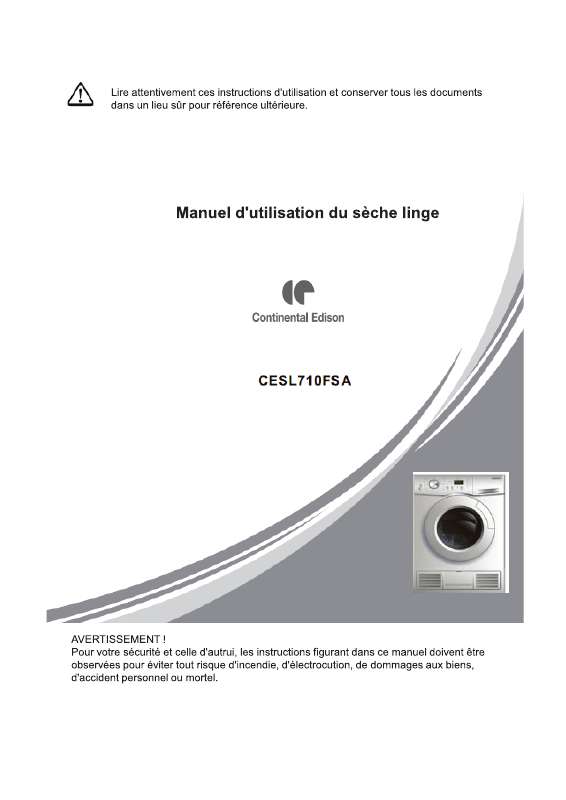 Guide utilisation CONTINENTAL EDISON CESL710FSA  de la marque CONTINENTAL EDISON