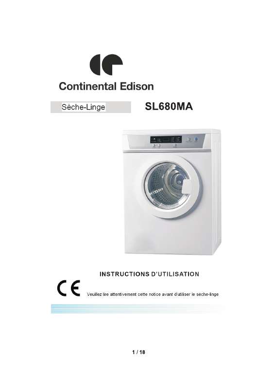 Guide utilisation CONTINENTAL EDISON SL680MA  de la marque CONTINENTAL EDISON
