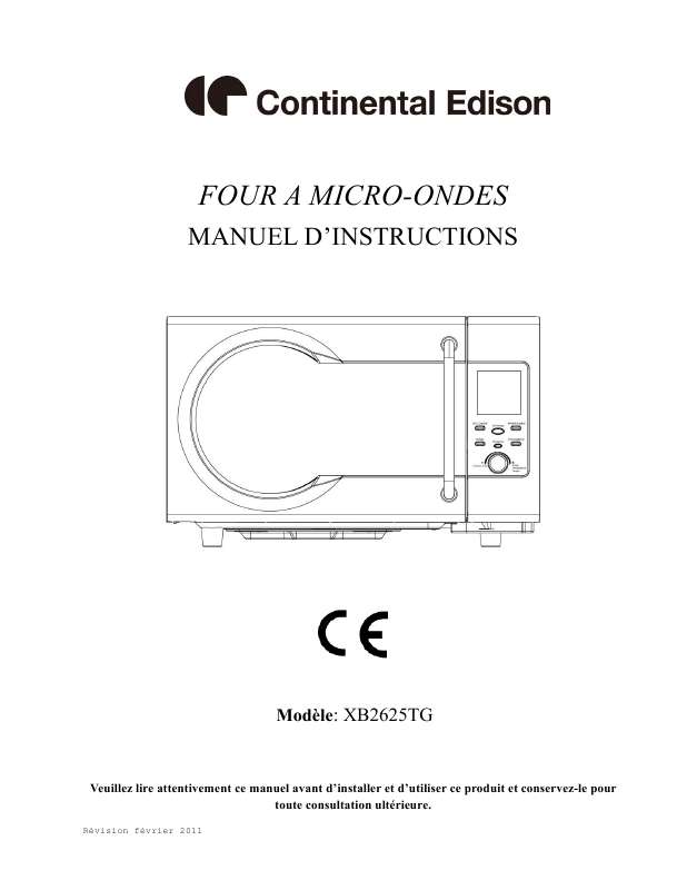 Guide utilisation CONTINENTAL EDISON XB2625TG  de la marque CONTINENTAL EDISON