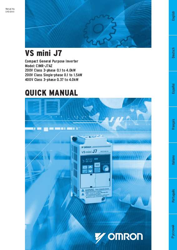 Guide utilisation  OMRON CIMR-J7AZ  de la marque OMRON
