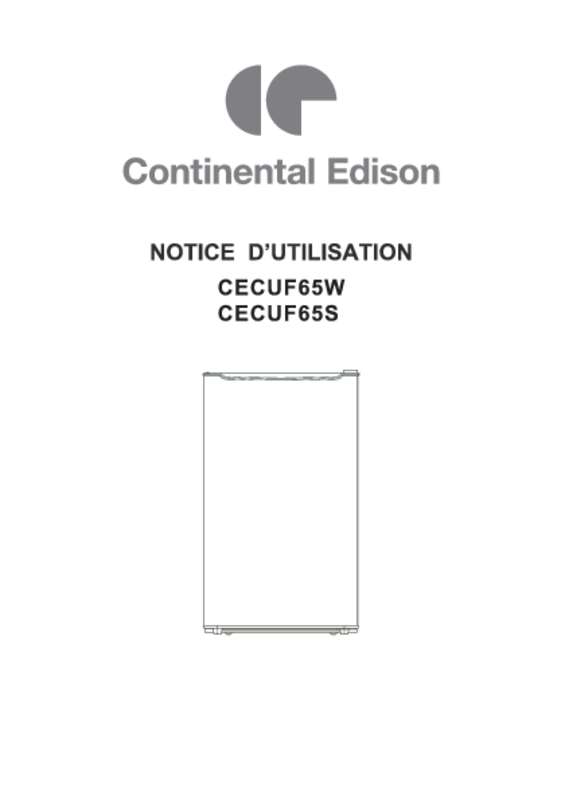 Guide utilisation CONTINENTAL EDISON CECUF65S  de la marque CONTINENTAL EDISON