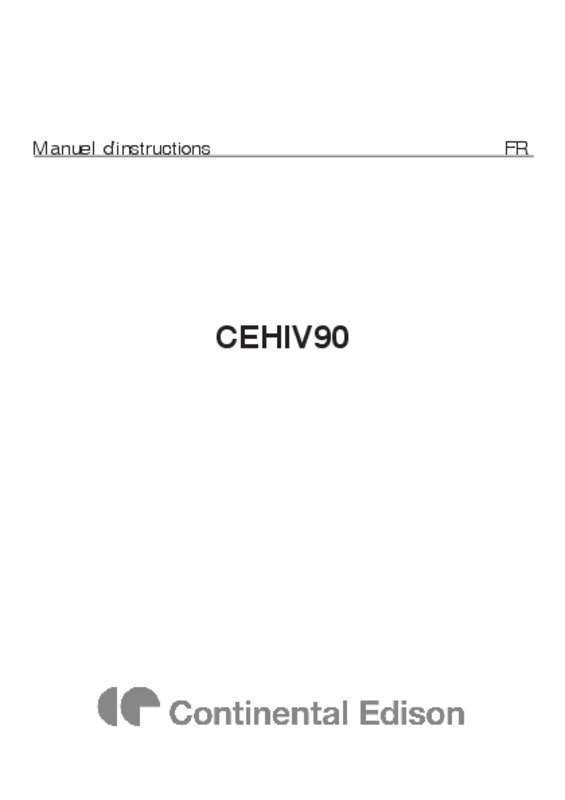 Guide utilisation CONTINENTAL EDISON CEHIV90  de la marque CONTINENTAL EDISON