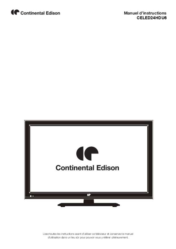 Guide utilisation CONTINENTAL EDISON CELED24HDU6  de la marque CONTINENTAL EDISON