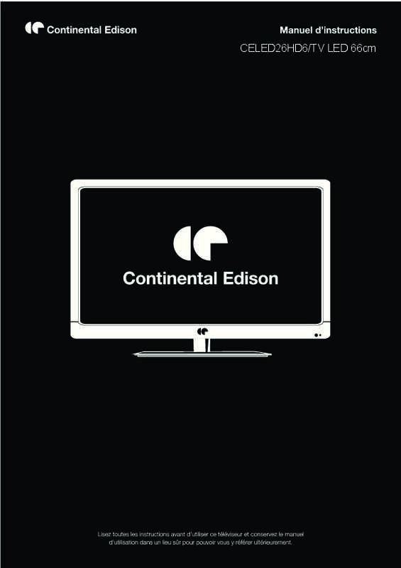 Guide utilisation CONTINENTAL EDISON CELED26HD6  de la marque CONTINENTAL EDISON
